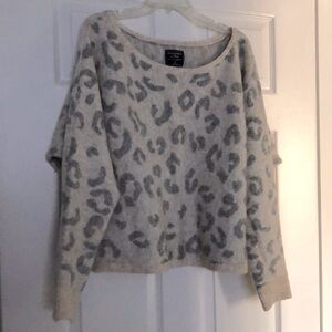 Abercrombie leopard boat neck sweater